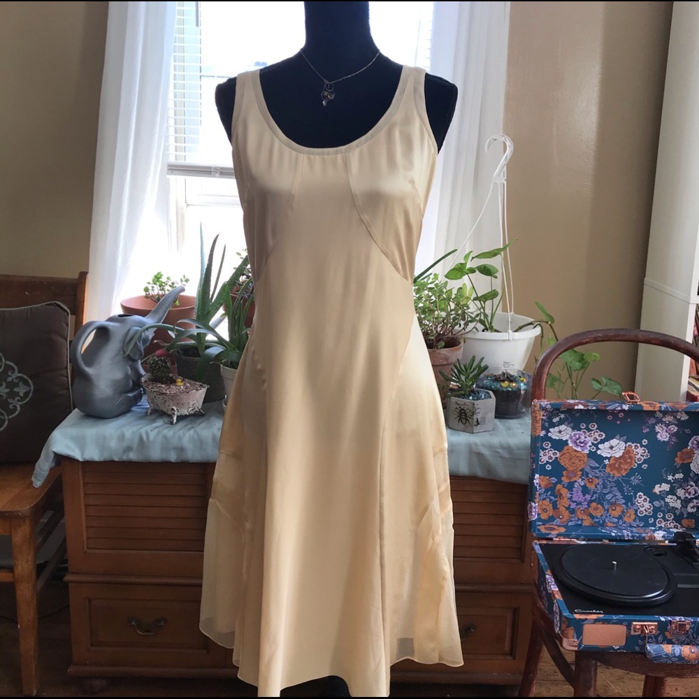Vintage Ballinger Gold Silk Dress